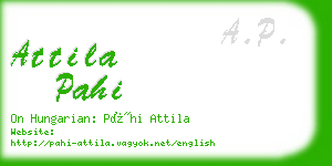 attila pahi business card